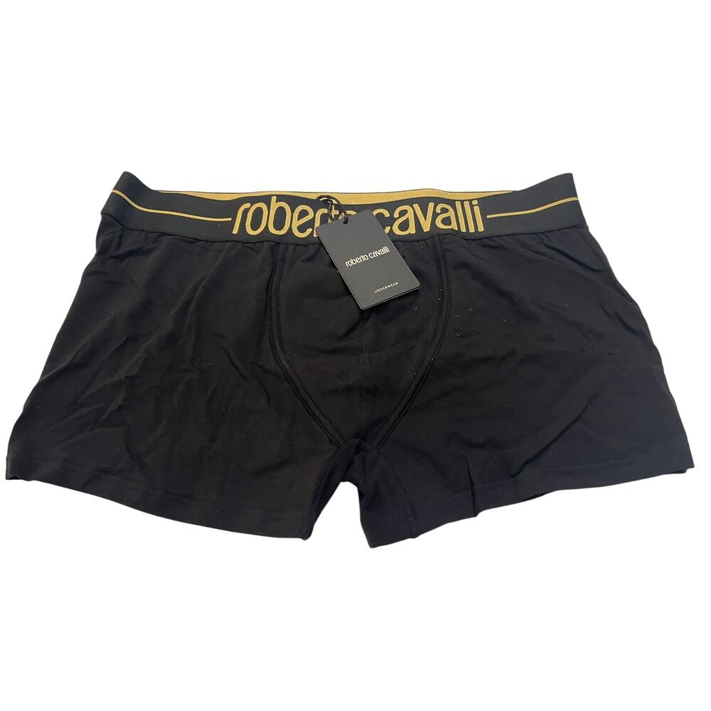 9-81 ROBERTO CAVALLI Men's Boxer Brief Underwear Knitted Panties Black XXL